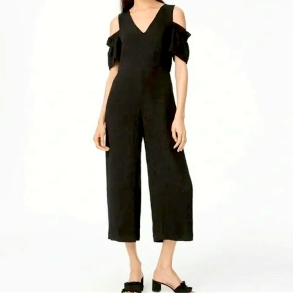 Club Monaco Wide Leg Micro Pleated Jumpsuit